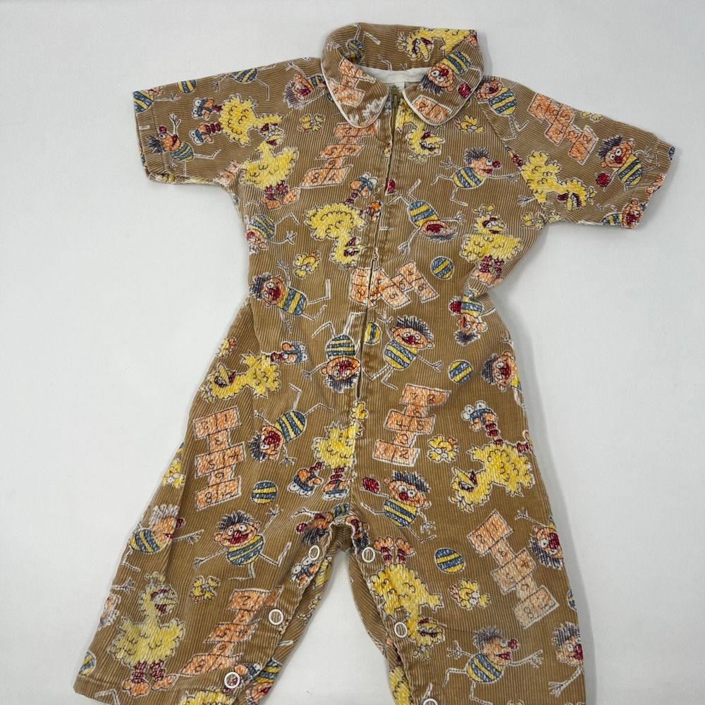 Vintage Toddle‎ Time JC Penney Sesame Street Corduroy Romper One Piece Size 3/6M